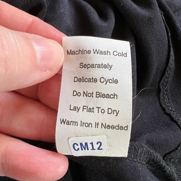 CAbi Womens Blouse Shirt Top Draped V Neck Twisted Bodice Long Sleeve Black Med - Picture 9 of 9